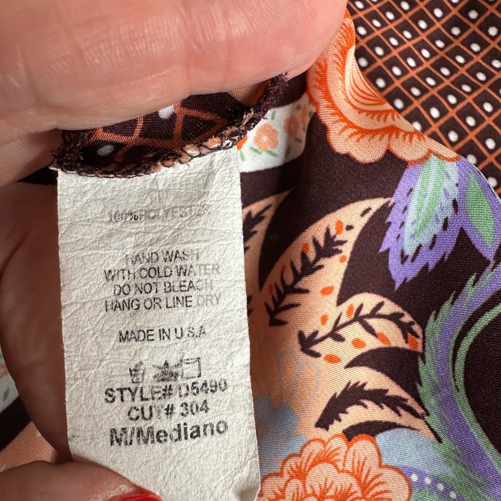 FOREVER Y2K Unique Brown/Orange Floral Strappy Nightgown Mini Dress Womens Sz M - Picture 6 of 11